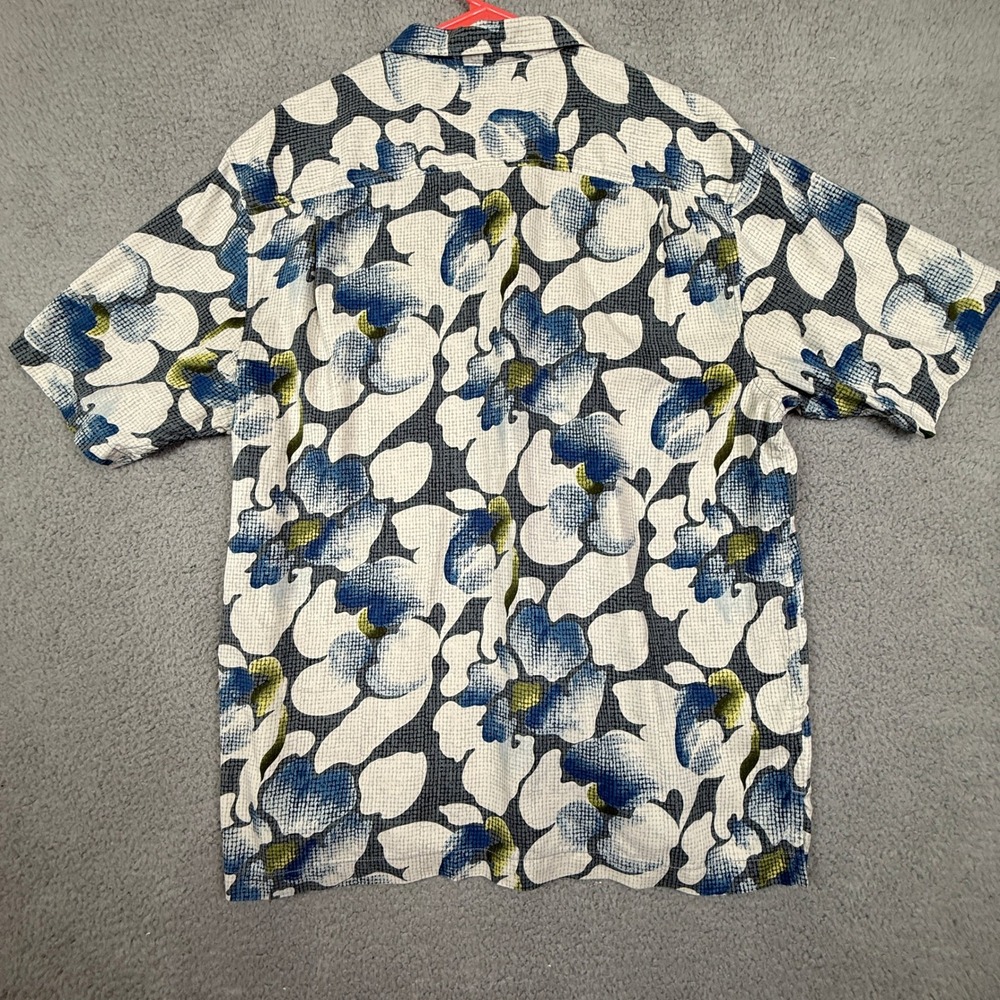 Tommy Bahama Men's Floral Silk Button Up Shirt‎ Large Blue Green White - Picture 7 of 8